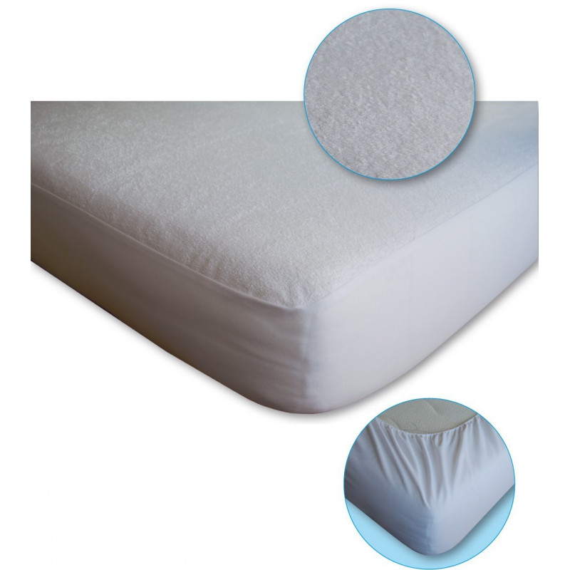 Lot de 2 Protèges matelas imperméable, absorbant et anti-acariens 140 x 190 cm - 4