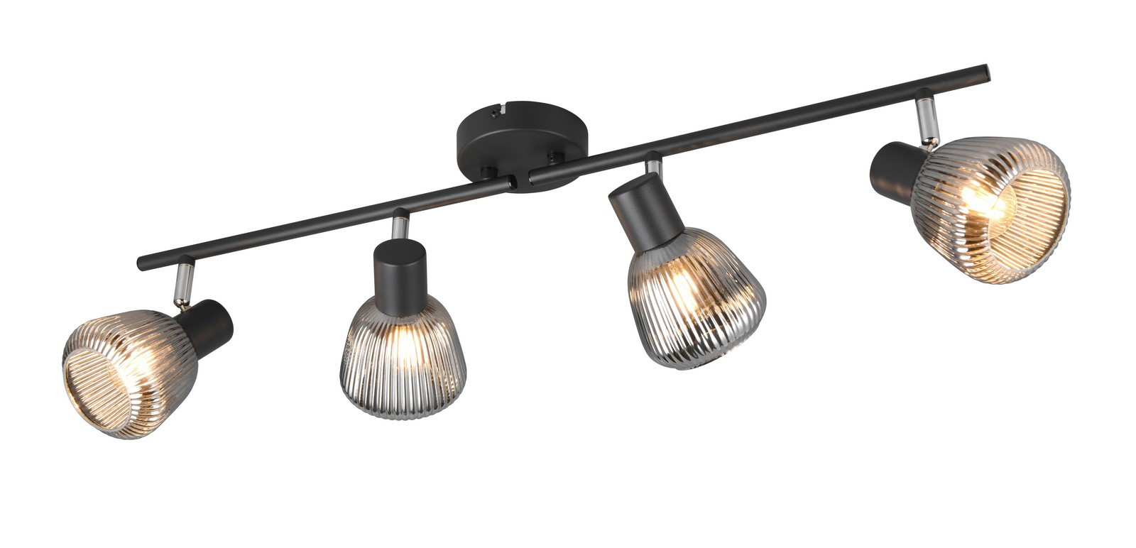 Lampa sufitowa wisząca Tarifa czarna-chromowana 4xE14x10W wym: 20 x 70 x 13 cm szkło Trio