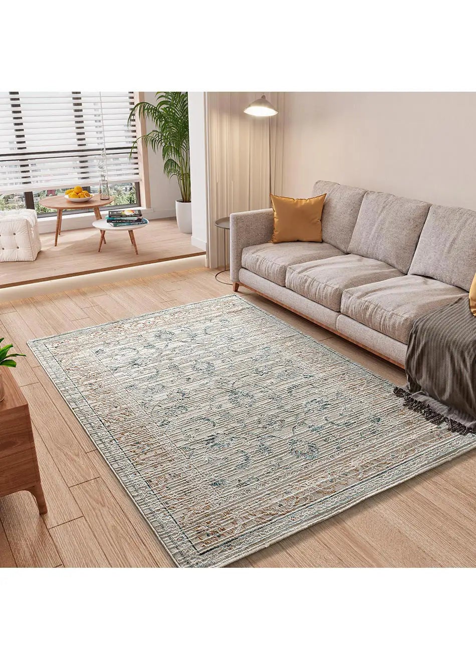Tapis intérieur multicolore rectangulaire l.134 x L.200 cm KEOPS vintage avec relief - ATTICGO - 5