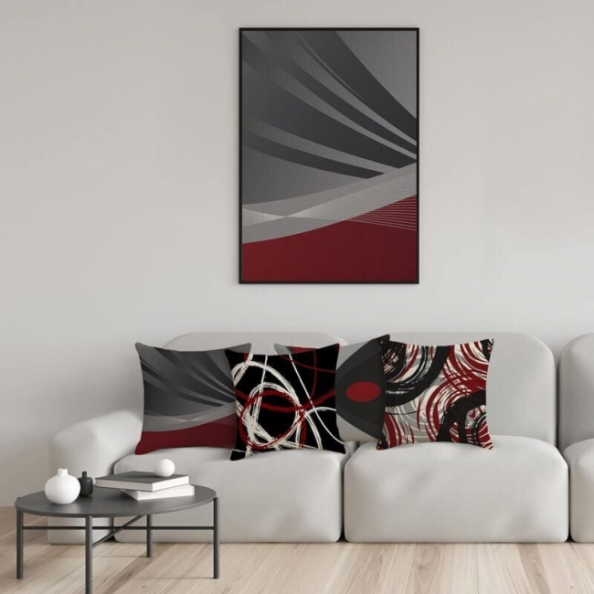 Federa Per Cuscino In Cotone Con Motivo Floreale, 40x40 Cm, Set Da 2 Pezzi, Rosso, Per Divano E Camera Da Letto, Senza Imbottitura - 3