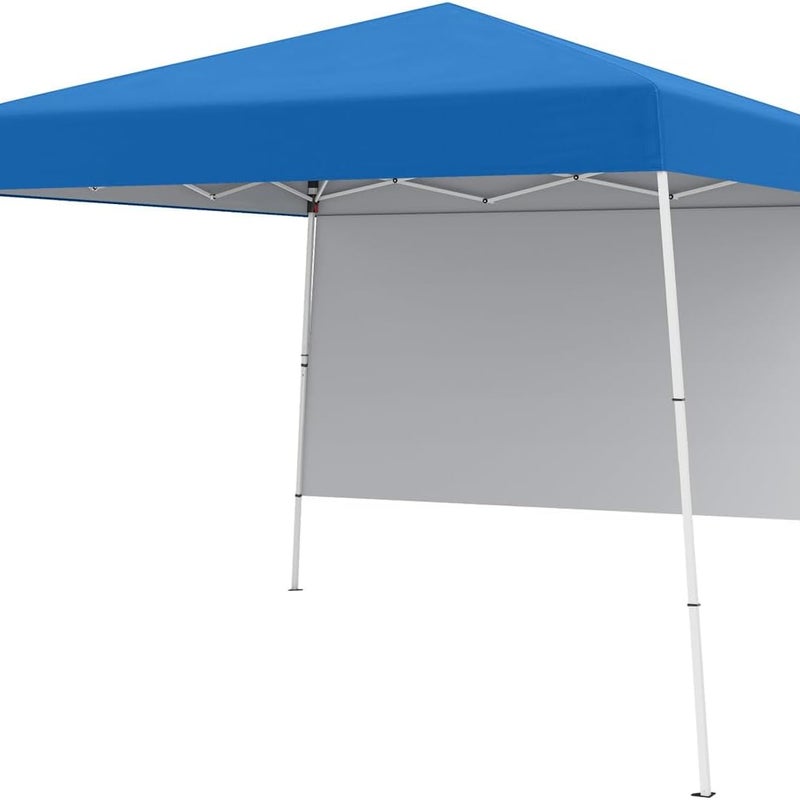 Składana Altana Ogrodowa 3 x 3 m, Daszek z Boczną Ścianką, Torba Transportowa, 4 Kołki, Wodoodporny Namiot Ogrodowy na Imprezy/Kemping (Niebieski)