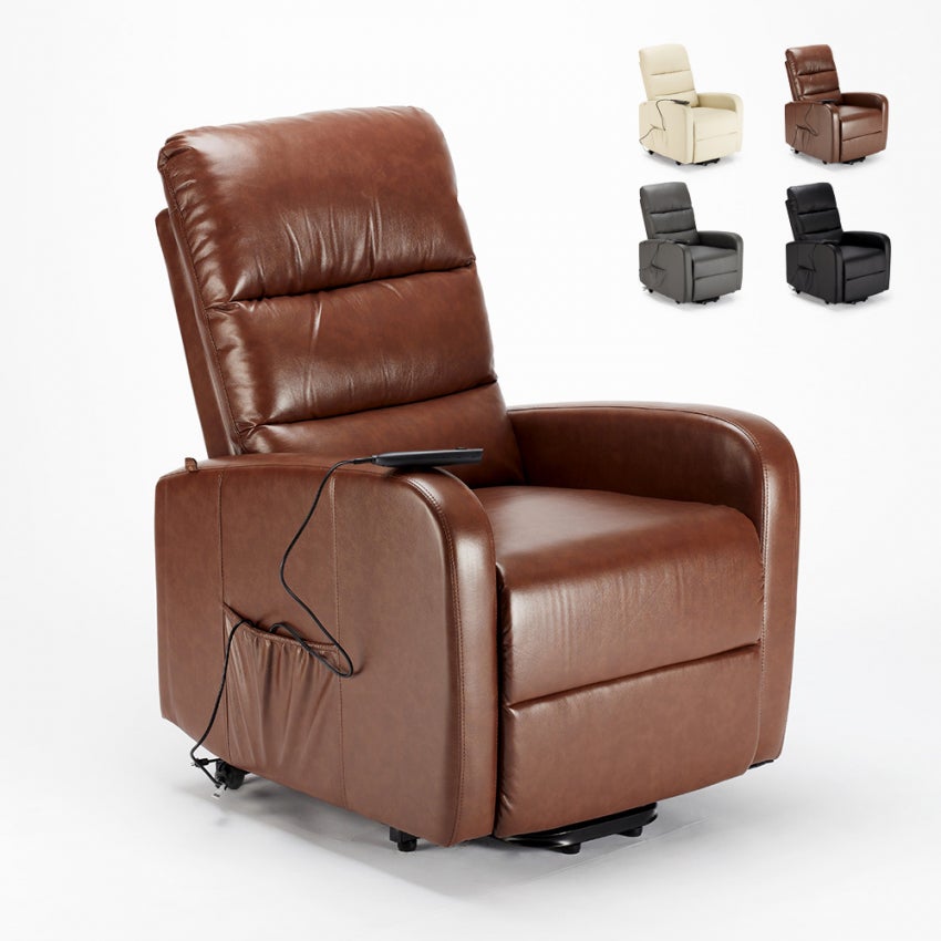 Sillón elevador eléctrico reclinable con ruedas de polipiel elizabeth