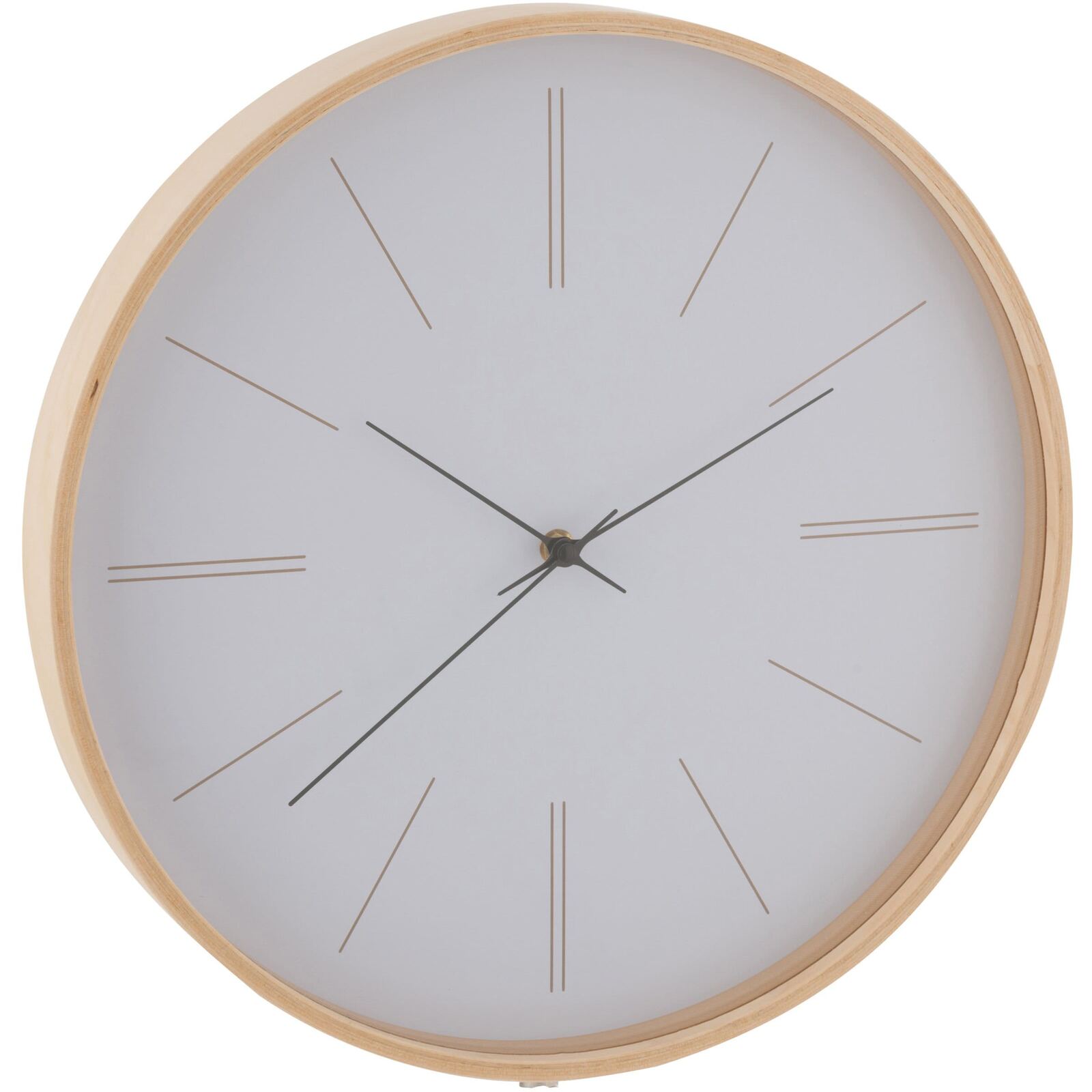 Horloge murale Richland en Bois 40 x 5 x 40 cm Naturel, blanc | Leroy ...