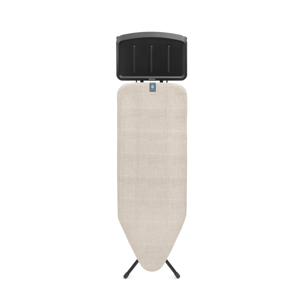 Brabantia Table à Repasser B New Dawn – Surface XXL 124x38 Cm, Hauteur Réglable, Housse Coton Bio Équitable, Repose-Fer 4 Positions