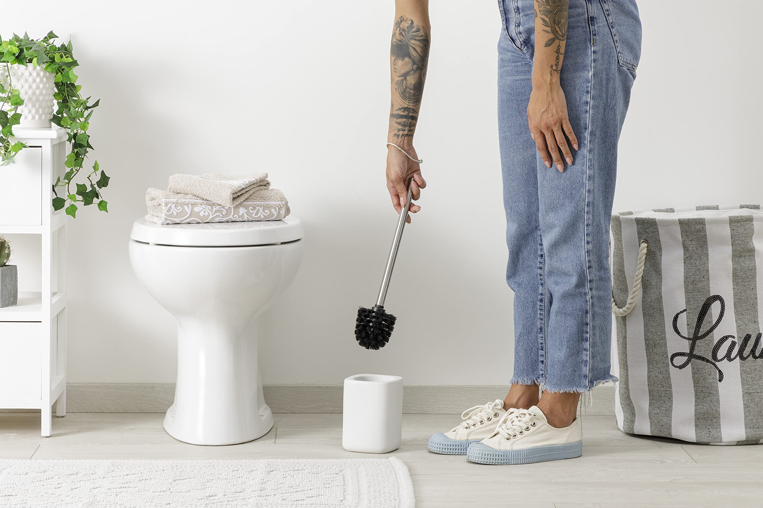 Scopino E Supporto Per WC In Stile Rustico Con Cervo – Accessorio Bagno Divertente E Innovativo In Resina, Idea Regalo Umoristica