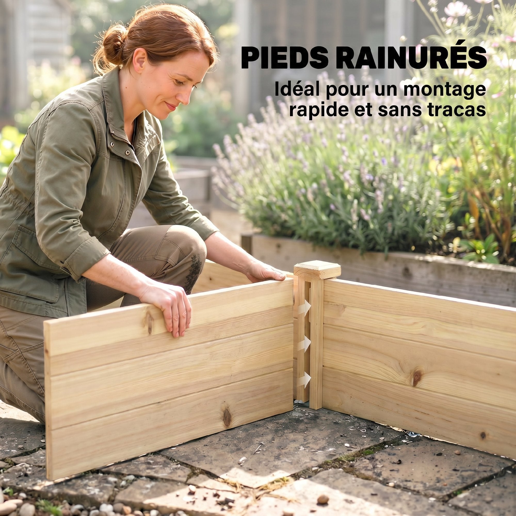 Potager de Jardin Bois de pin Outsunny - 8