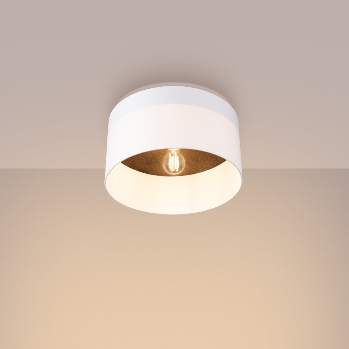 Plafon STRAYLON biały/ciemny brąz LED 3000K - 35x35x20cm Sollux