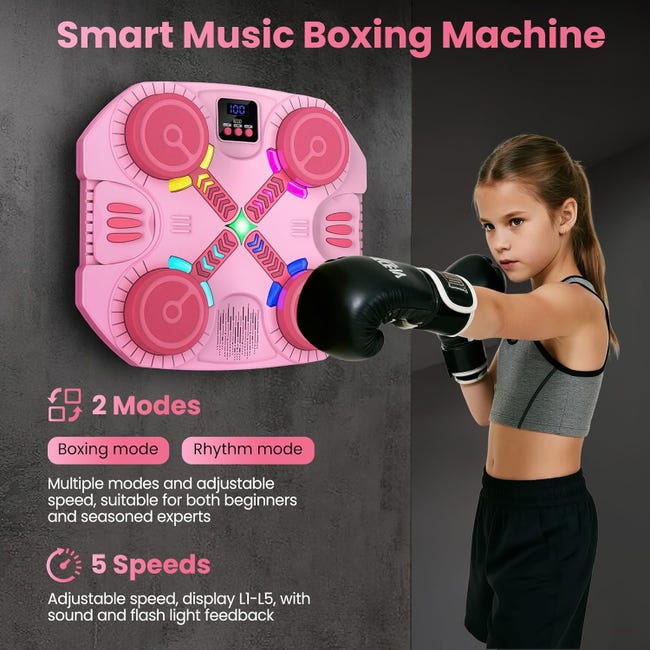 SWBSLL Machine de Boxe Musicale, Boxe Mural Musique avec Gants de SWBSLL Machine de Boxe Musicale, Boxe Mural Musique avec Gants de