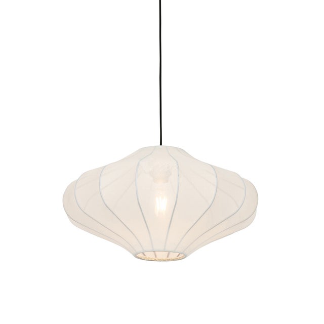 Qazqa design lampe suspendue - Plu - blanc, rond, max. 10w, e27, 50cm, idéal pour la salle à manger et le salon