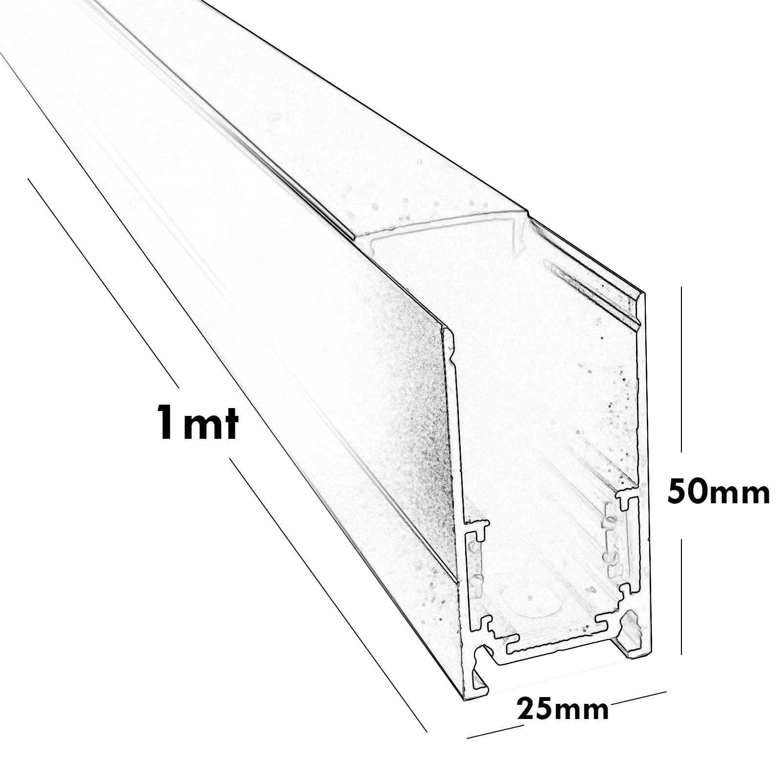 Rail magnétique électrifié 1mt support de plafonnier rail LED 48V - 4