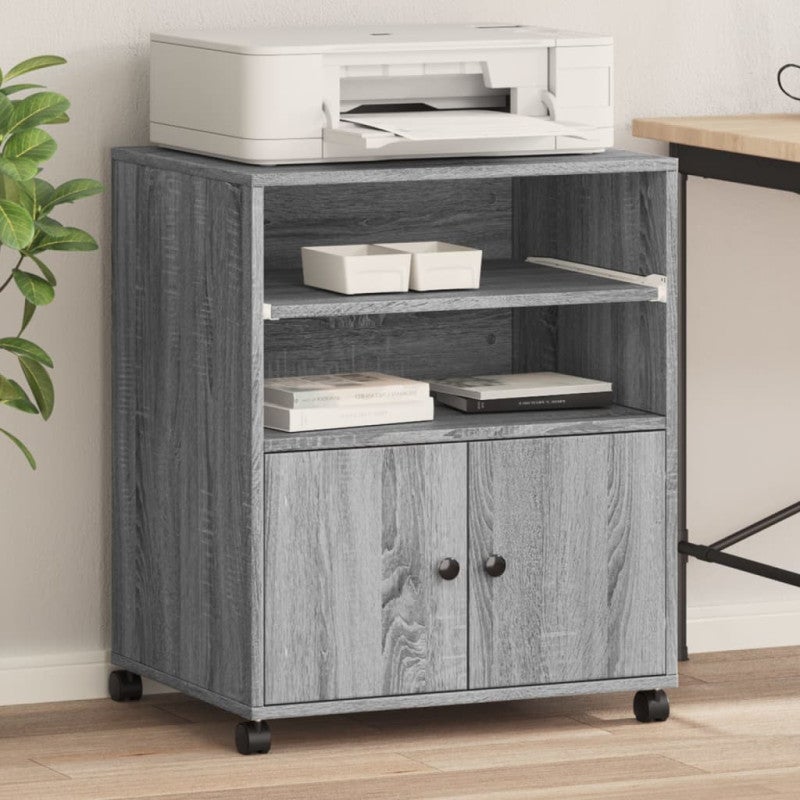 Support D'Imprimante Avec Roulettes VidaXL - Bois Chêne Sonoma 60x50x67 Cm, Table Rangement Bureau
