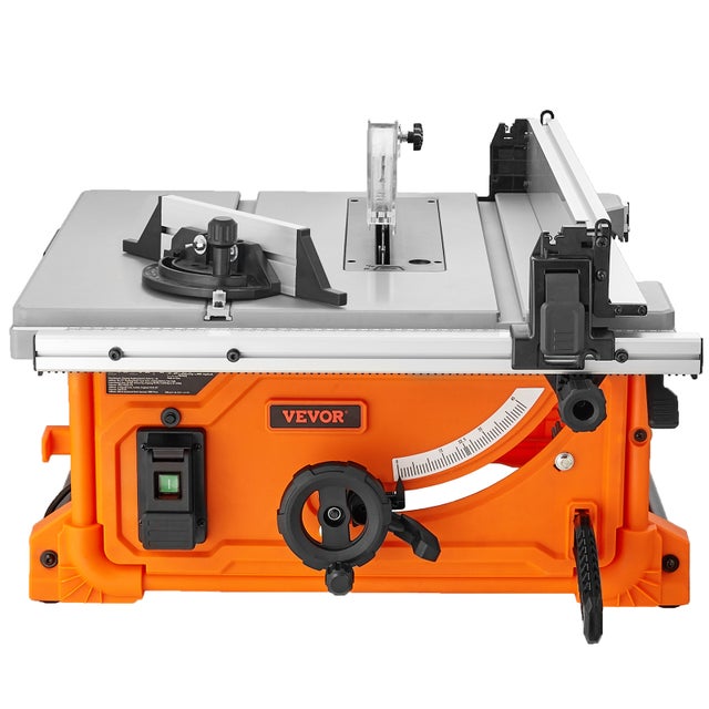 Scie Circulaire VEVOR sur Table Capacité Coupe 625 mm Scie à Table Pro 4400 tr/min 1800 W Coupe Transversale 85 mm 90° Coupe Biseau 60 mm 45°