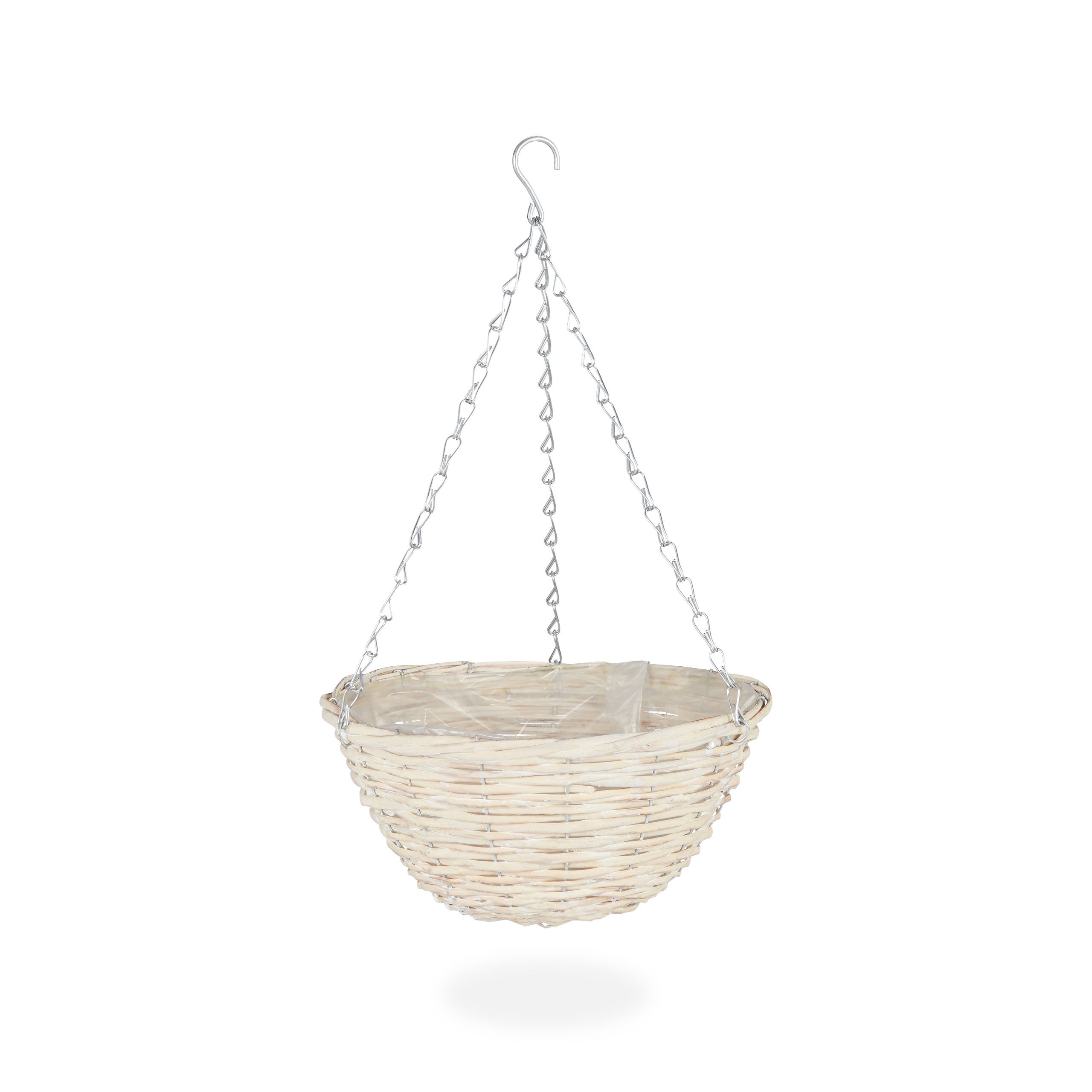 Vasi Sospesi per Piante, Set 3 Portavasi in Rattan con Rivestimento, Fatti a Mano, HxD: 12 x 25 cm, Naturale, Relaxdays - 9