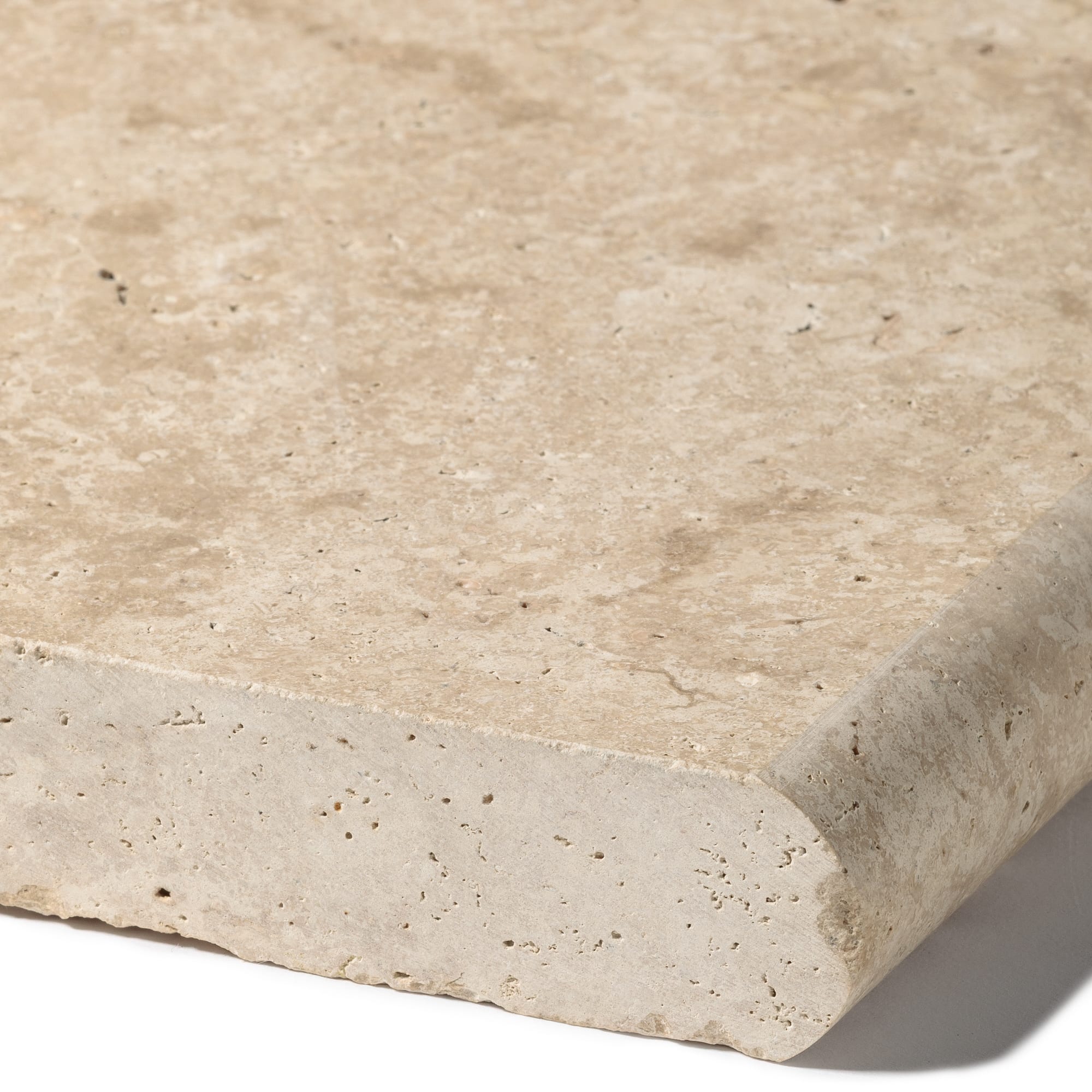 Margelle de piscine Travertin Beige Nuancé 61x33x3 cm Bord 1/2 Rond (à l'unité) - RO'MA NATURE - 2