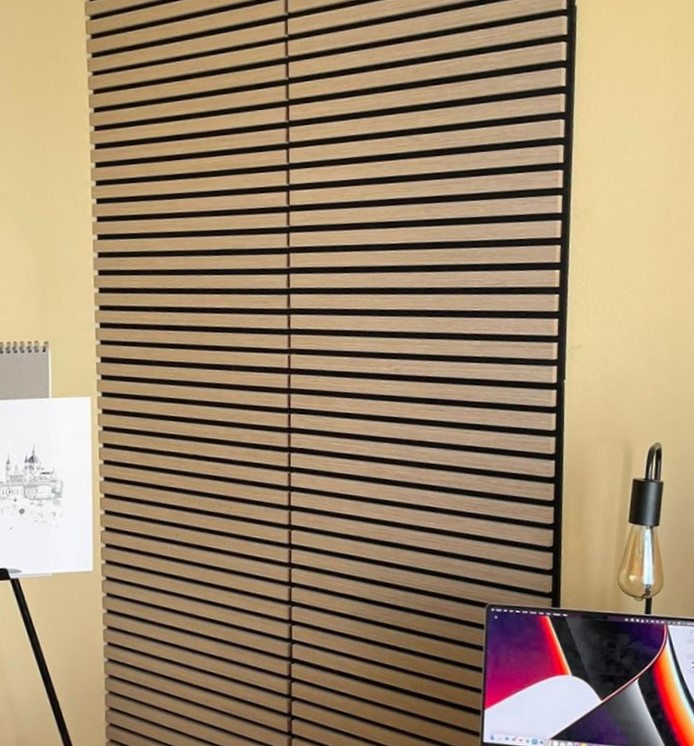 Paneles Isodeco 3D acústicos HDF de madera roble claro 60x60x2,2cm - 2