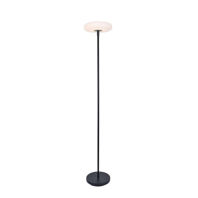 Lampa tarasowa podłogowa solarna Pops czarno-biała LED 5.1W 3000K 480lm wym: 173,5 x 30 x 30 cm aluminium Lutec