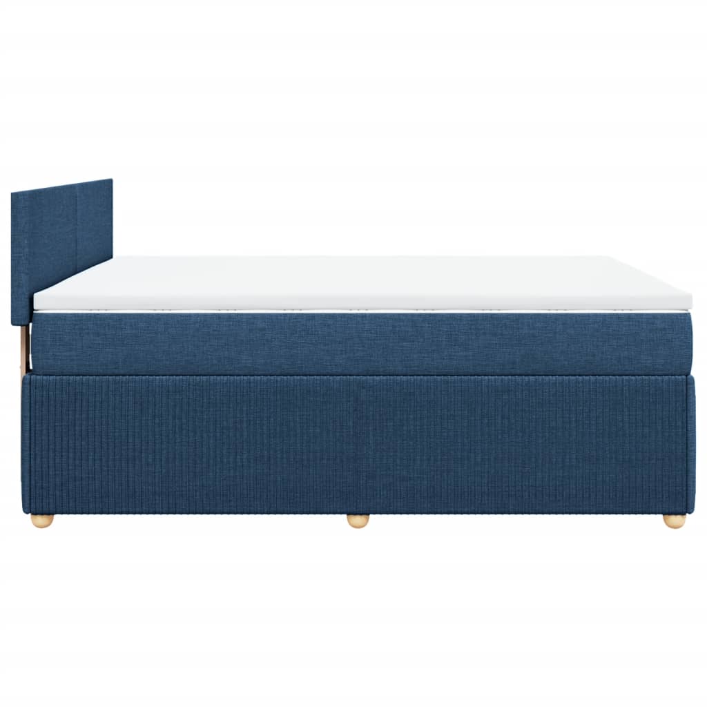 Maison Exclusive - Sommier à lattes de lit avec matelas Bleu 140x200 cm Tissu - 7