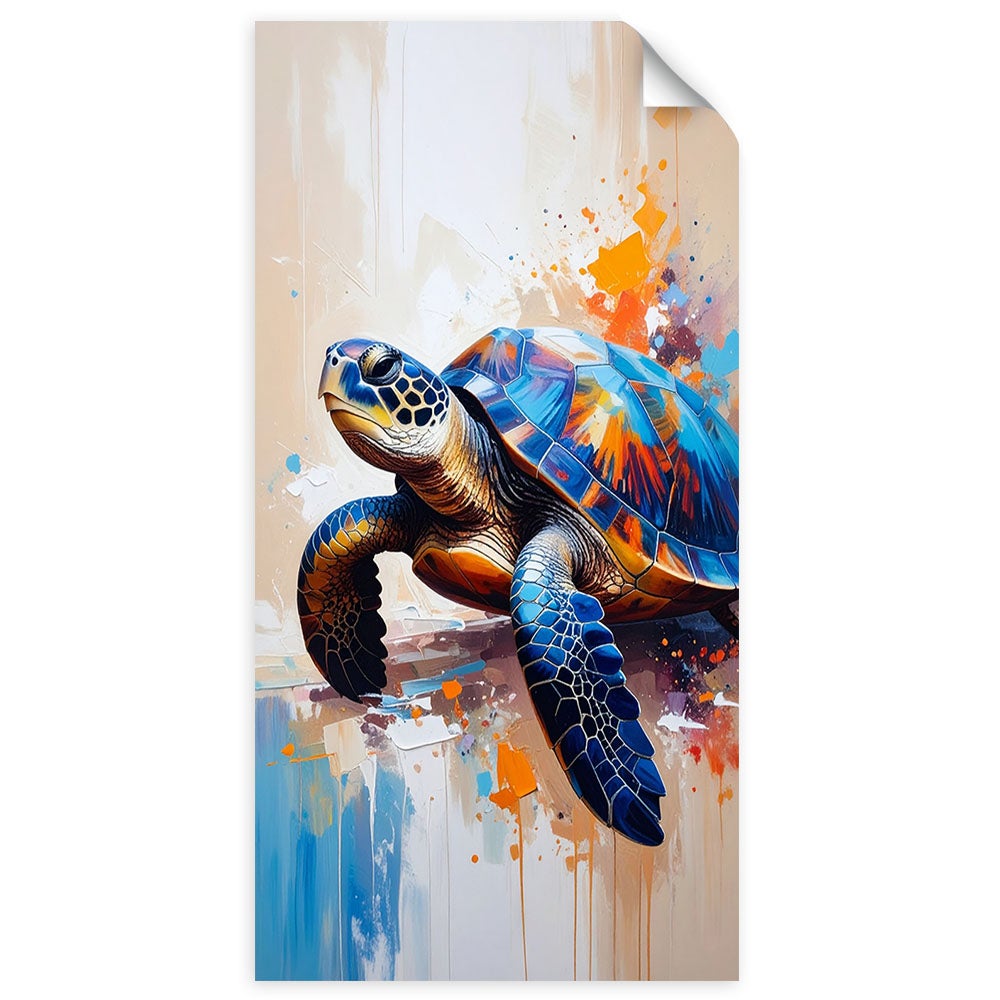 Naklejka na ścianę do salonu sypialni, Żółw Gady Morze Ocean 50x100
