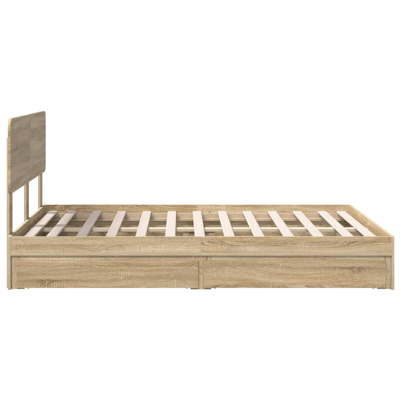 Lit de rangement chêne 140 x 200 cm panneau de bois - 9