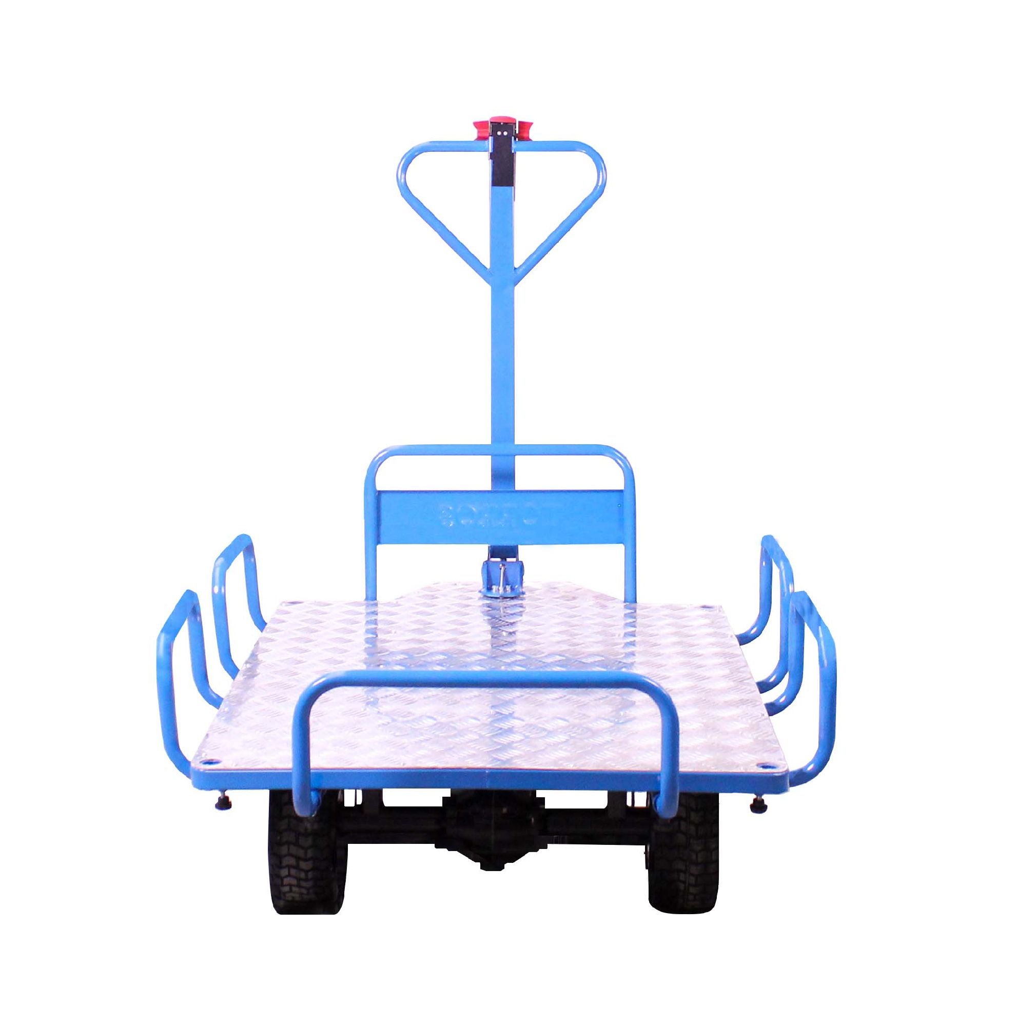 Chariot éléctrique à ridelles amovibles plateau alu 400kg 1210x850mm - batterie 36V / 12Ah MW Tools EP400L - 3