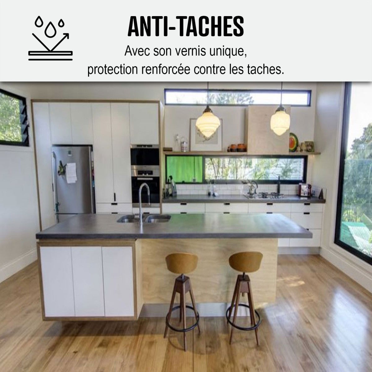 BETON CIRE CARRELAGE POUR SOLS ET MURS - KIT BETON CIRE SUR CARRELAGE - 10 m² (en 2 couches) Crème Ivoire - ARCANE INDUSTRIES - 4