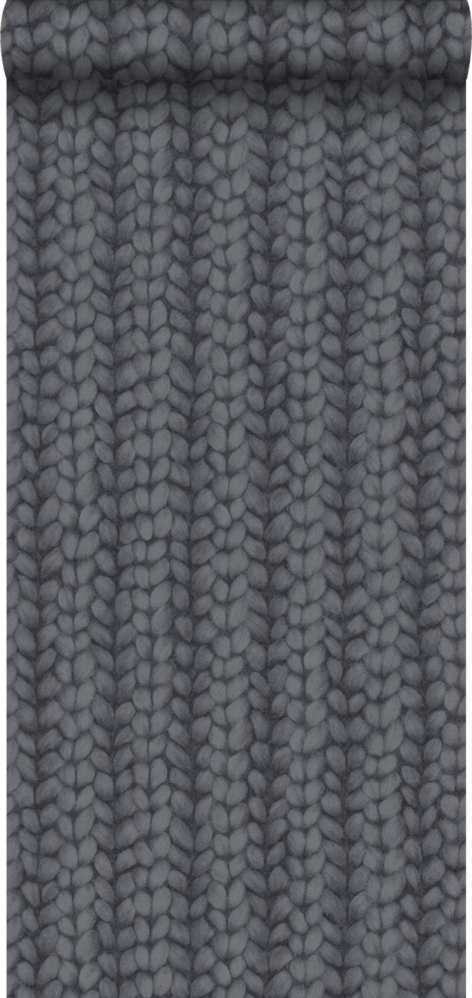 Tapeta gruba dzianina czarnym - 53 cm x 10.05 m - ESTAHOME