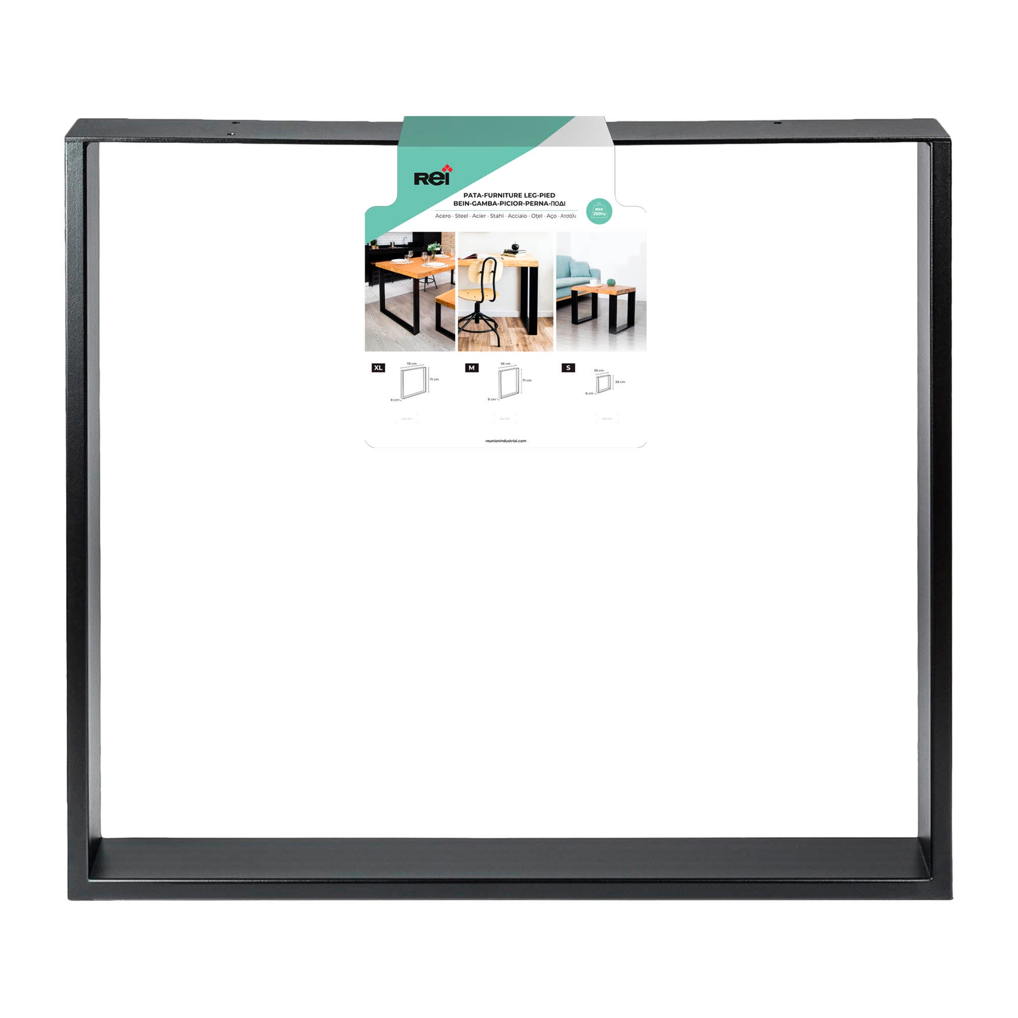 Pied de table ou de bureau en acier noir, hauteur 71,2 cm - 7