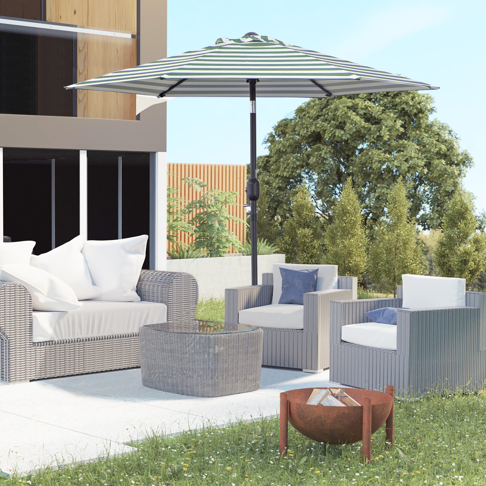 Happy Garden Copertura Protettiva Per Ombrellone Offset 253 Cm - Poliestere Nero, Resistente Ai Raggi UV, Pioggia E Polvere - 3