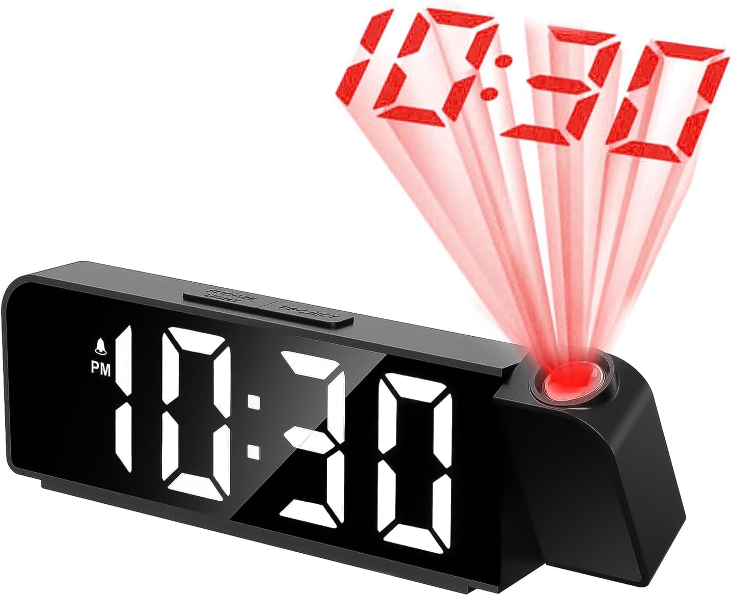 Budzik z projektorem, Budzik z projektorem sufitowym, Budzik z projektorem i temperaturą, Cyfrowy zegar projekcyjny LED, Cyfrowy zegar projekcyjny 180