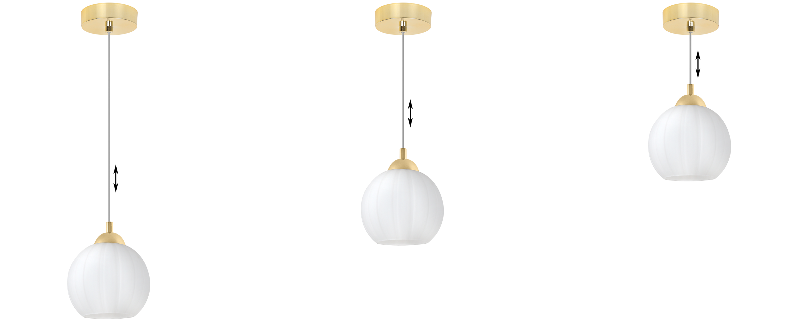 Lampa sufitowa wisząca Costa loft 1xE27 klosz kula biały/złoty Light Home LH - 6