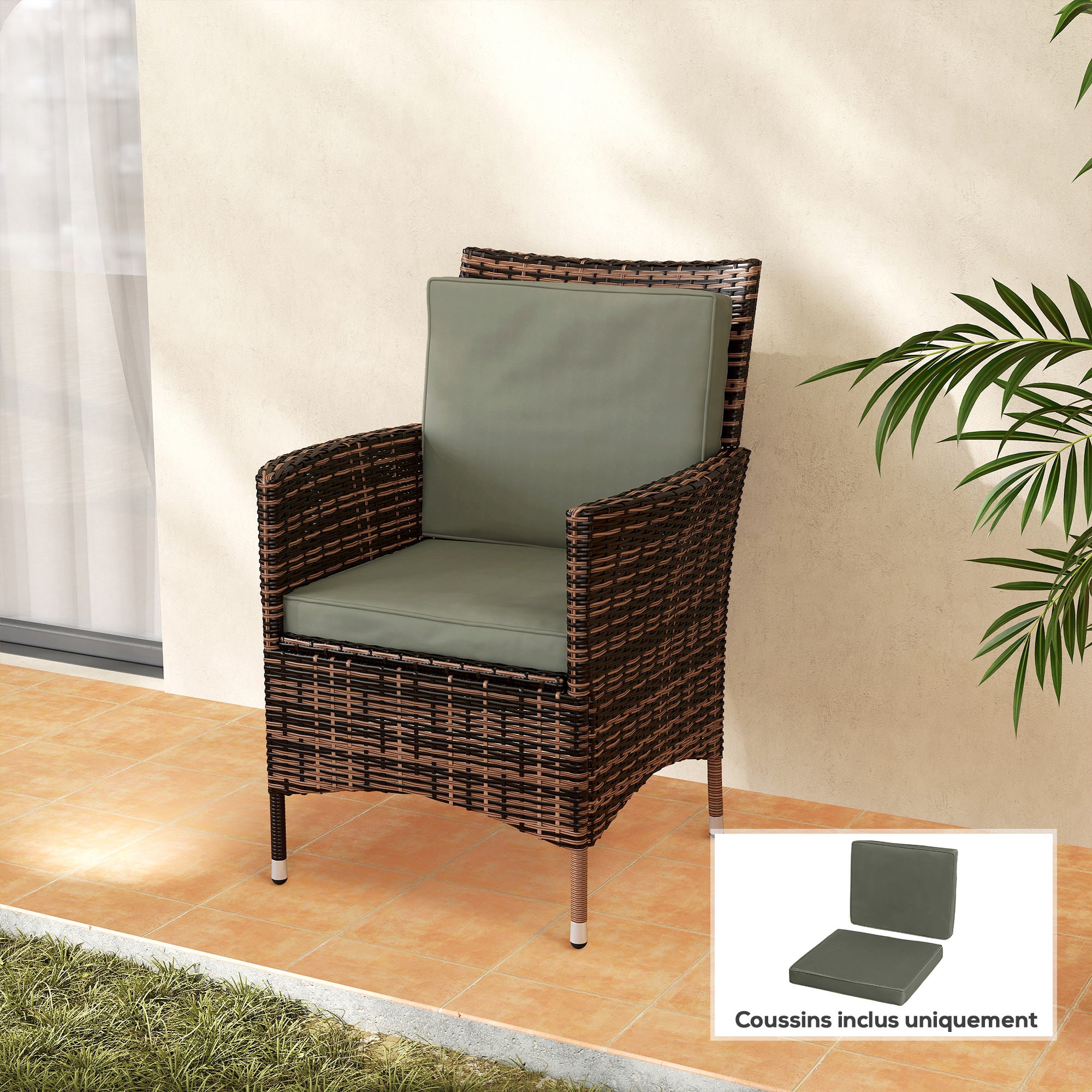 LILENO HOME Juego De 2 Cojines Para Silla Gris Claro (40 X 40 X 45 Cm