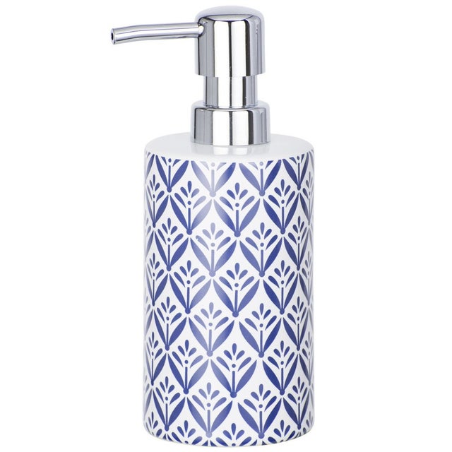 Distributeur de salle de bain pour savon liquide, récipient avec pompe et motif décoratif - 360 ml, WENKO, WENKO