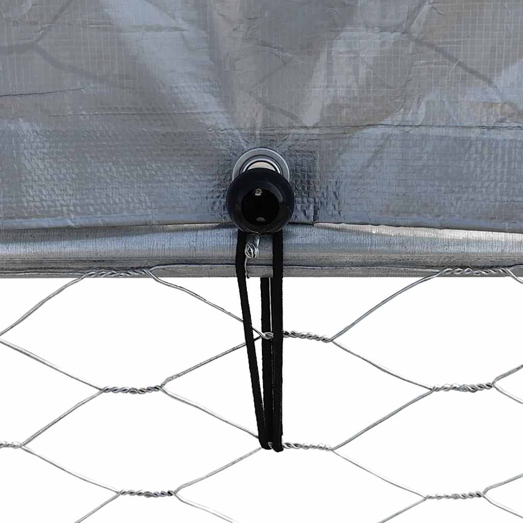 Galinheiro com telhado e porta aço galvanizado prata - COMFORTXL - 7