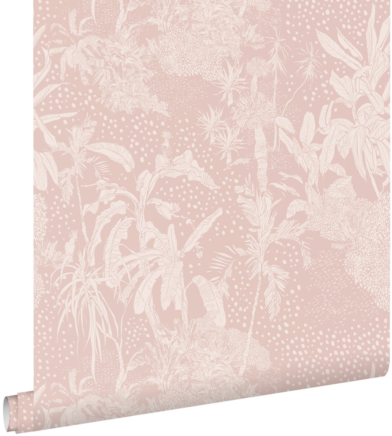 Tapeta tropikalne liście starego różu - 50 x 900 cm - ESTAHOME