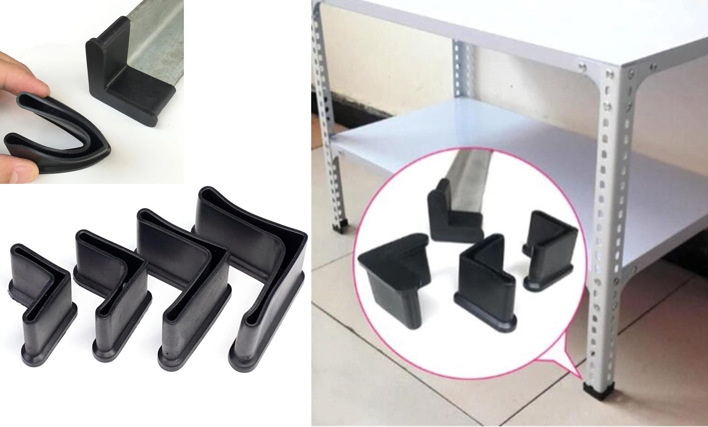 10 Piedini Angolari In Plastica 25x25mm - Per Gambe Mobili, Protezione Pavimenti - Foto 14