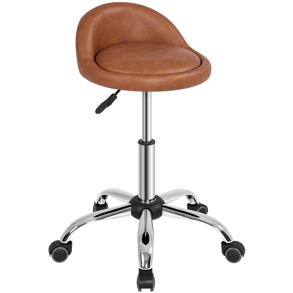 Tabouret de bar Clawson similicuir Noyer / Noir/Chrome