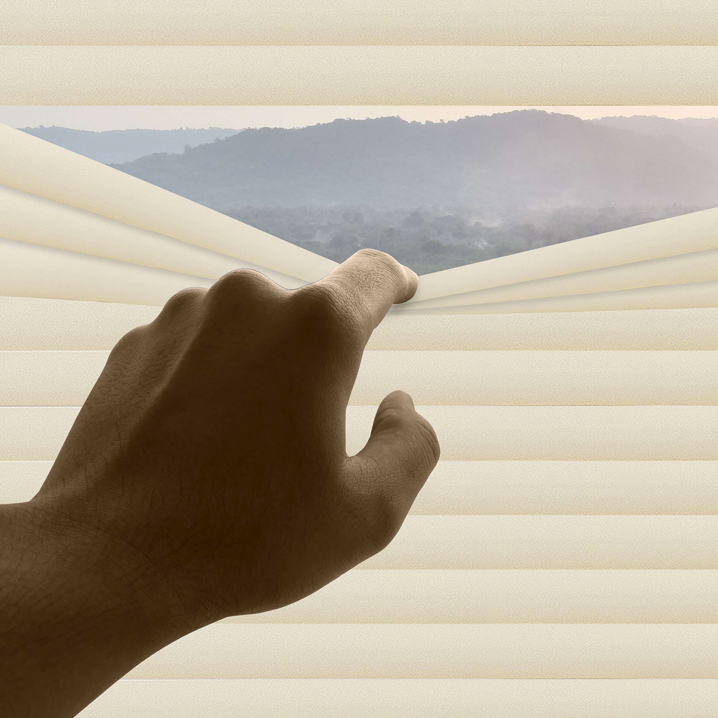 Persianas Venezianas de Vinil com Cordão Autoblocante, Beige 150x160 - 4