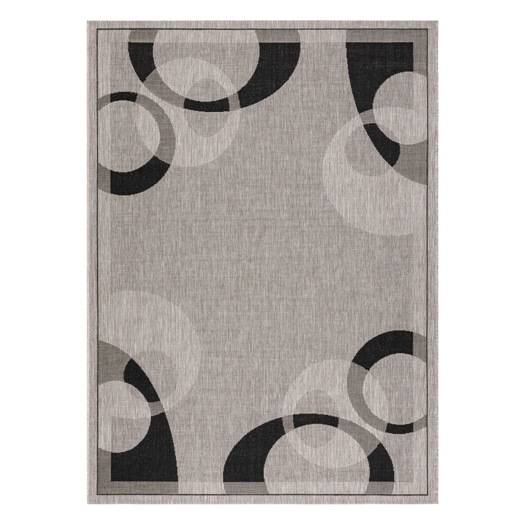 TAPPETO DI SPAGO SIZAL FLOORLUX 20078 argento / nero 160x230 cm - 2