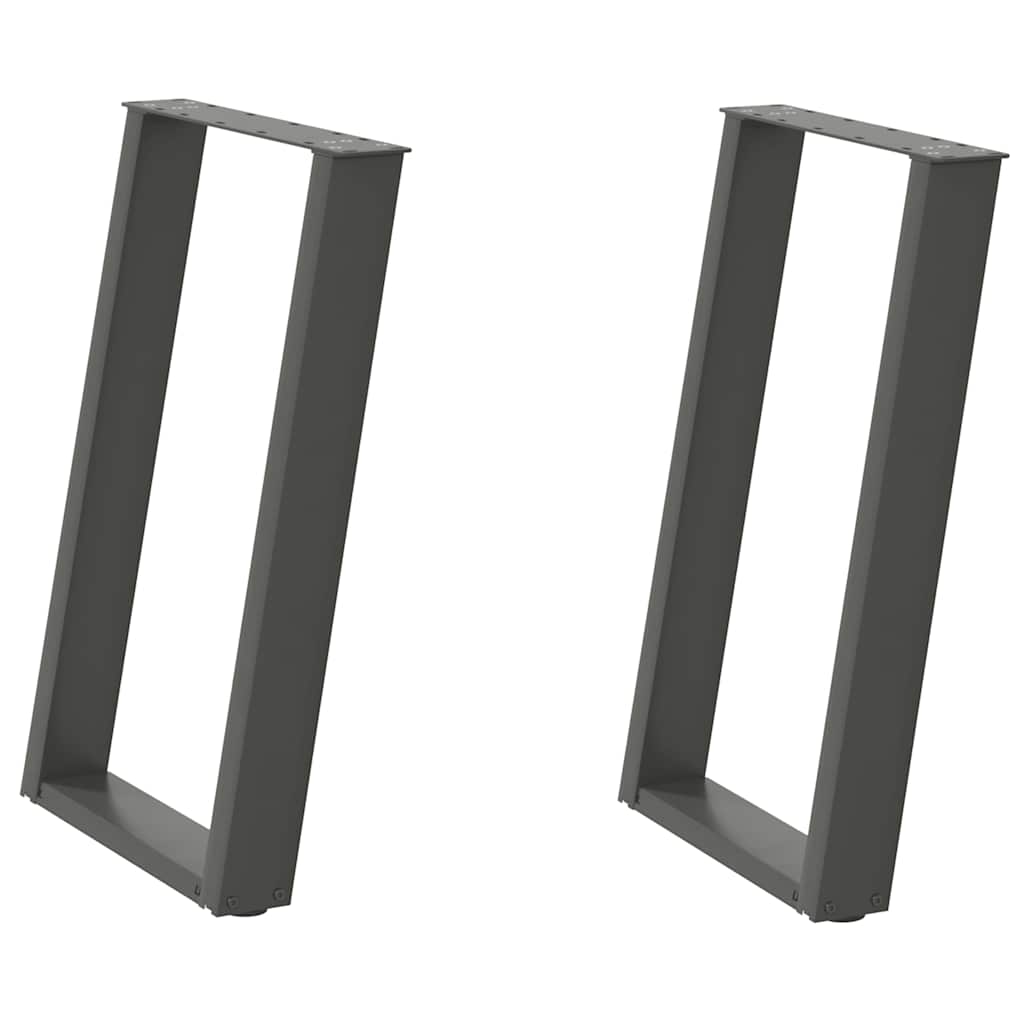 Maison Exclusive - Pieds de table à manger en U 2 pièces Anthracite 50 x (72-73) cm Acier - 2