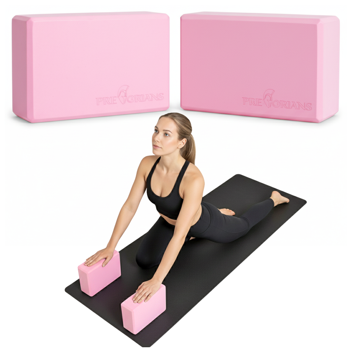 Kostka do jogi 2 sztuki z pianki EVA lekka różowa Pretorians