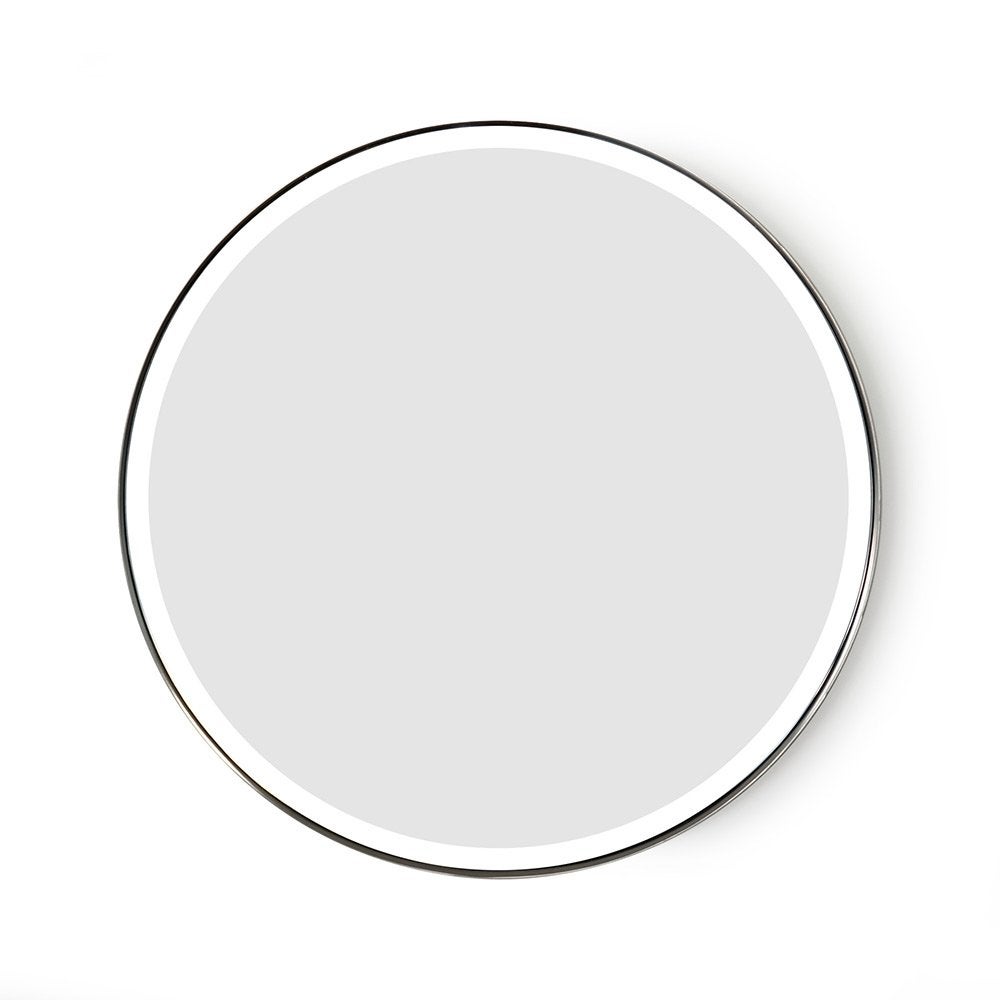 Miroir LED Rond 70 Cm Avec Cadre Aluminium Noir – Éclairage Frontal Dimmable 6000K, Anti-buée – Idéal Salle De Bain - 6