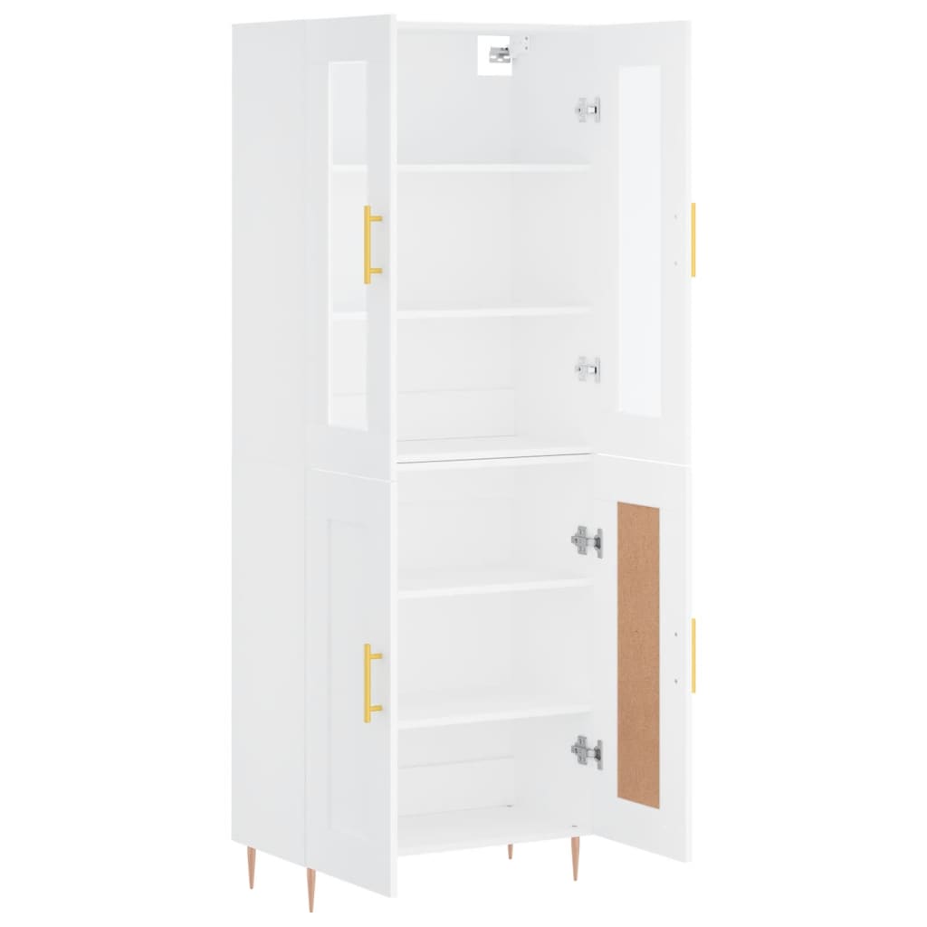vidaXL Buffet haut Blanc 69,5x34x180 cm Bois d'ingénierie - 4