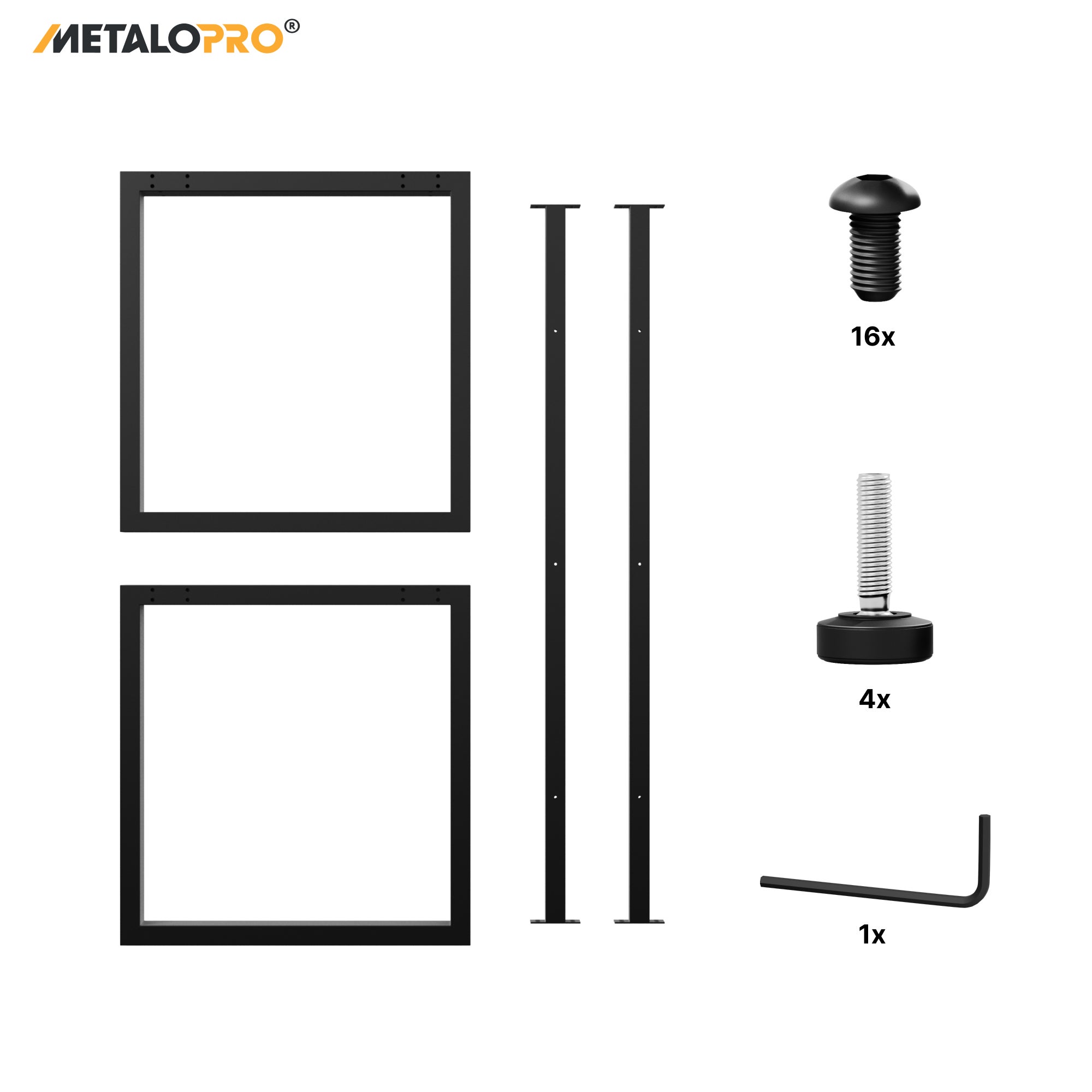 MetaloPro Eta - Pieds de table en métal noir, rectangulaires, robustes et stables pour table à manger, bureau – 150x70x72cm - 4