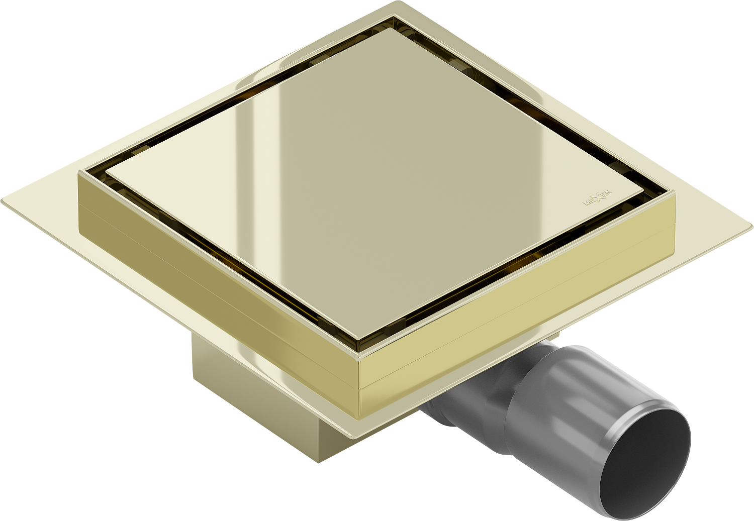 Mexen Flat caniveau de sol encastré carré 12 x 12 cm, doré - 1510012 ...