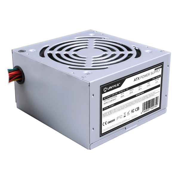 UNYKAch ATX 500W unidad de fuente de alimentación 20+4 pin ATX Plata - Imagen 4
