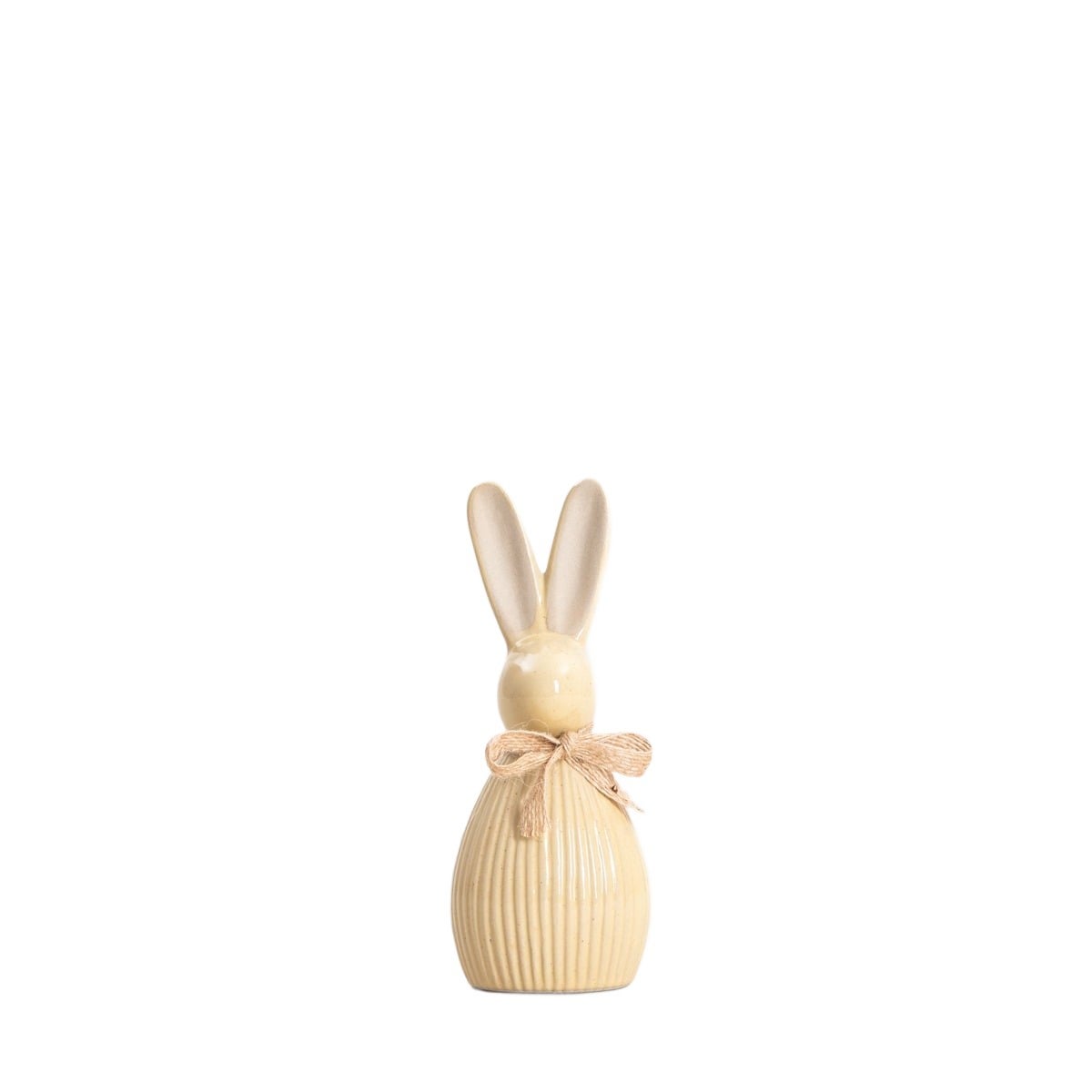 Figurka CAVLO zając ryflowany mały, jasny żółty 6x17 cm HOMLA