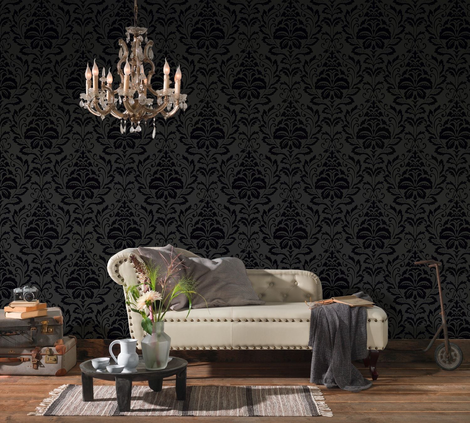 Papier peint baroque noir - 53 cm x 10.05 m - Livingwalls - 6