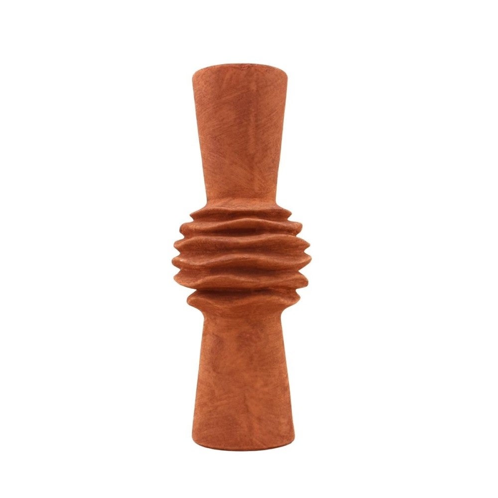 Vase en grès effet pierre terracotta, H47cm - Ornami - 6