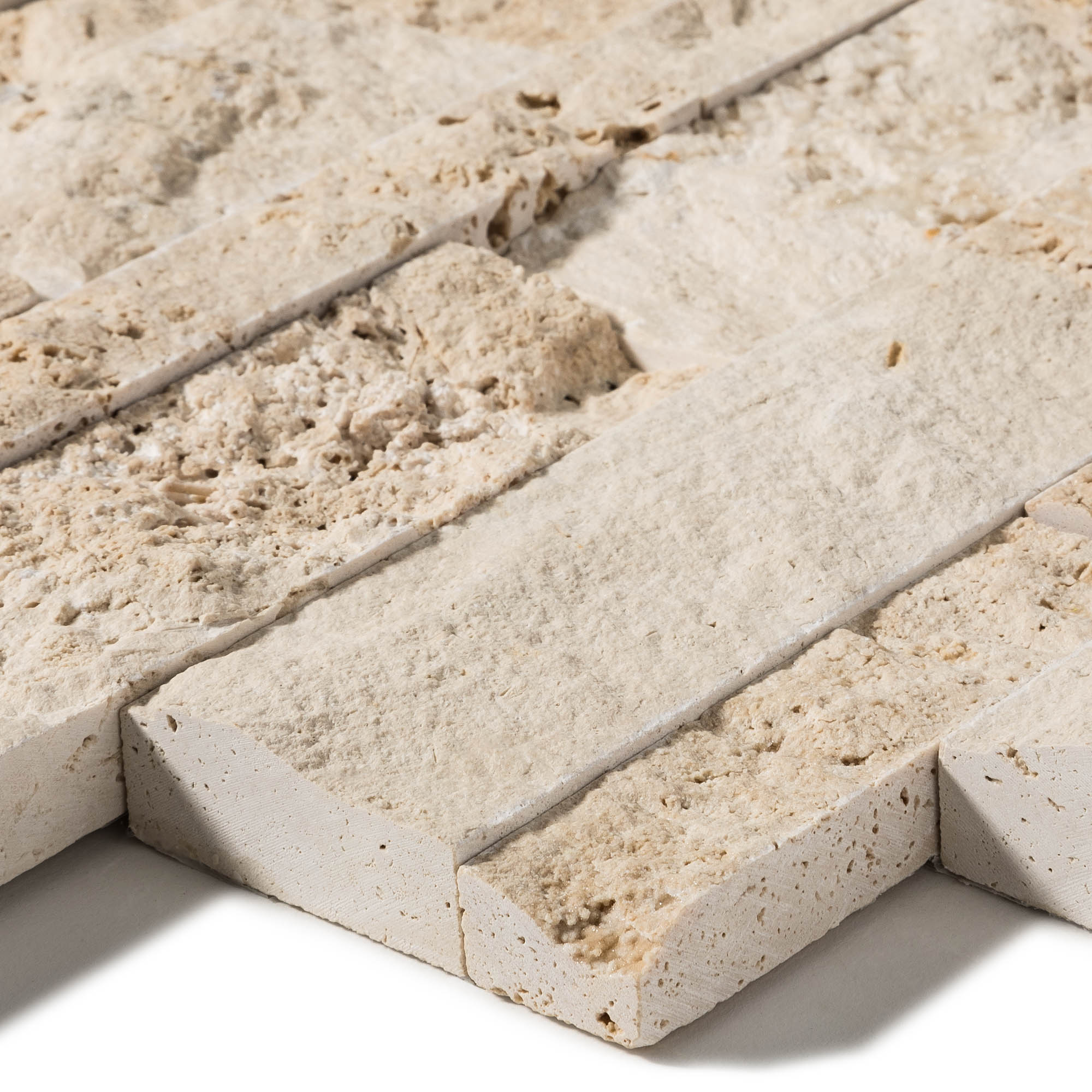 Parement Travertin Beige 60x15 cm Brut (lot de 0,99 m² soit 11 plaques) - RO'MA NATURE - 3