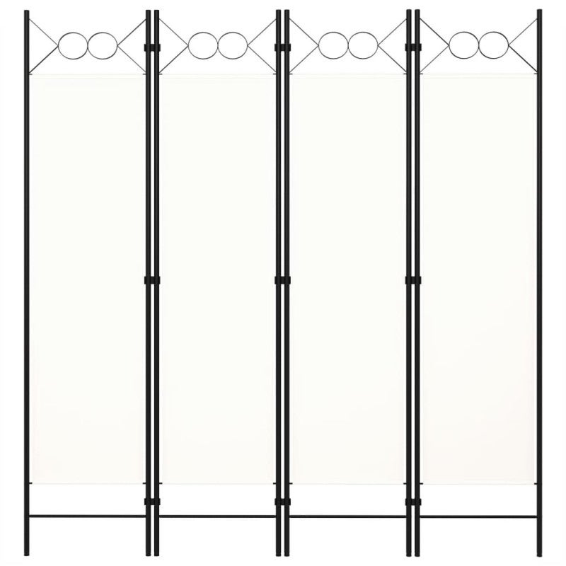 Cloison de séparation 4 panneaux blanc 160x180 cm - 3